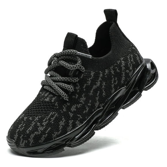 kkdom Boys Running Sneakers Shoes Athletic Black and grey 10.5 Toddler - Picture 3 of 11